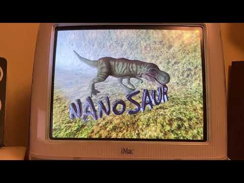 Playing Nanosaur on the iMac G3