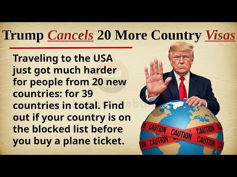 Trump Cancels 20 More Country Visas || 🇺🇸🚫 Learn English Through Story Level 1 || Graded Reader 🎧