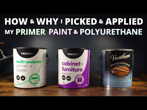 How I Painted My Custom Desk Setup | Applying Primer Paint and Polyurethane to MDF 😙