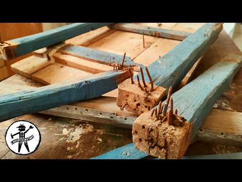 I restored this rustic table full of nails (Japanese fire technique)