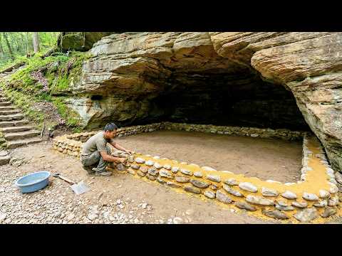 Man Builds a Secret House Under a Giant Rock in 7 Days | Full Build by @Bushcraft Ideas​