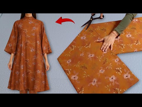 💃 I guarantee you will sew this dress after watching this video✂️Dress with a closed neckline  Sew