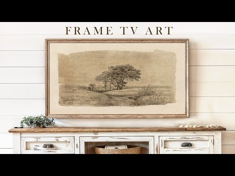 Frame TV Art | Vintage Tree Sketch | Screensaver For Your TV | 1Hr of 4K HD Landscape Drawing