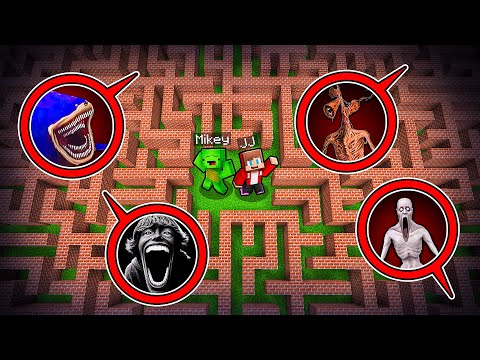 Mikey and JJ Survive in a Maze in Minecraft (Maizen)