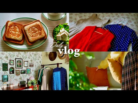 Cozy Days to Recharge Myself | Easy Cooking, Vintage Fashion, Cleaning & Studio Ghibli | Korean Vlog