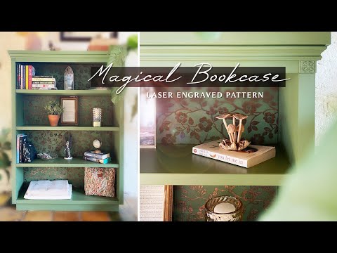 DIY bookshelf with a laser engraved back!