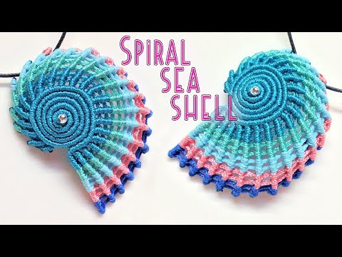 Macrame tutorial - The simple spiral seashell for keychain or pendant - Hướng dẫn thắt vỏ ốc xoắn