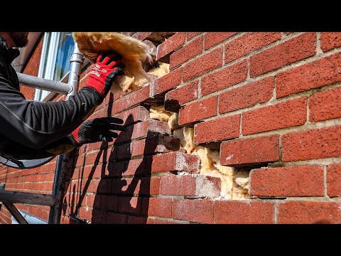 Bricklaying - Repairing a Crack  In a Brick Wall