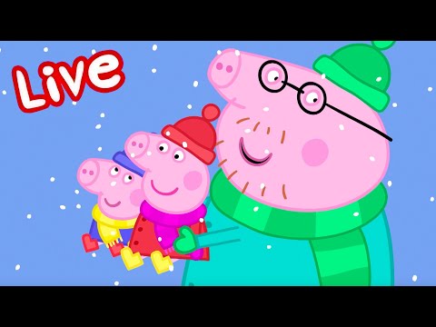 Christmas with Peppa Pig 🎄 Winter Fun! Full Episodes ❄️ Kids Cartoons 🔴 LIVE 24/7