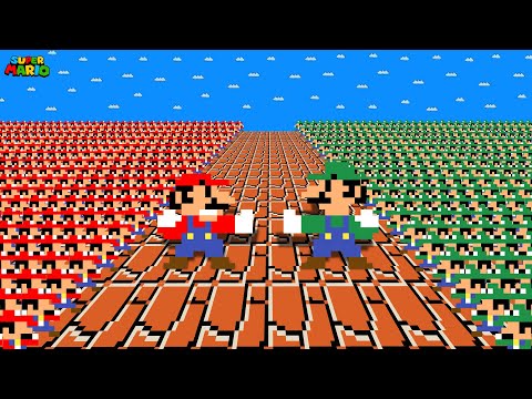 King Rabbit: If 100 Tiny Mario vs 100 Tiny Luigi in Super Mario Bros?