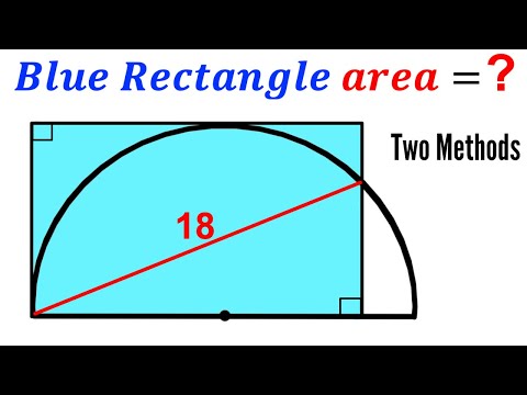 Can you find area of the Blue shaded Rectangle? | (Two Methods) | #math #maths | #geometry