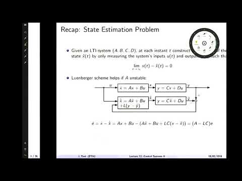 Lecture 11- Control Systems II, ETH Zurich(Spring 2018)