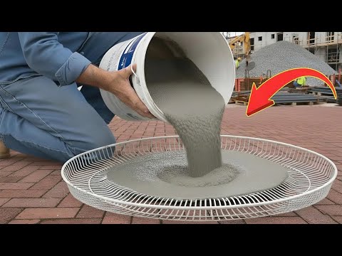 Pour Cement into old fan cage and see what most people don't even imagine happens! creative
