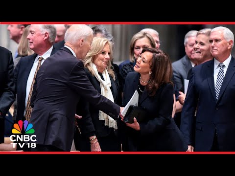 WATCH: Joe Biden Greets Kamala Harris at Dick Cheney's Funeral Service in Washington Cathedral |N18G