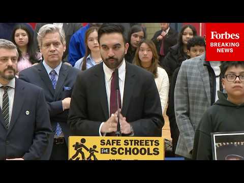 NYC Mayor Zohran Mamdani Holds Press Briefing To Promote Law Reducing Speed Limits In School Zones