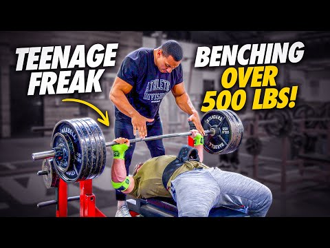 Teenage Freak Benching over 500 lbs!