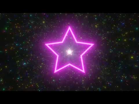 Hyper Glow Spinning Star Tunnel And Sparkling Stars Moving 4K Background