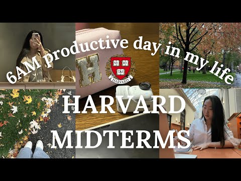 6AM HARVARD MIDTERMS VLOG 📝 super productive day in my life, study motivation, insta360 go ultra 📸
