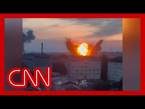 Dramatic video shows Russian missiles hitting Ukraine