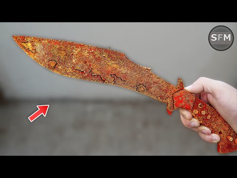 Restoration Old Very Rusted Warrior KUKRI Knife