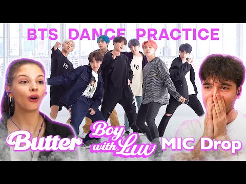 K-POP NEWBIES WATCH BTS DANCE PRACTICE | 'Boy With Luv', 'Butter' and 'MIC Drop'