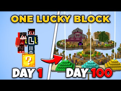 We Survived 100 Days on ONE LUCKY BLOCK in Survival Minecraft! (Hindi)