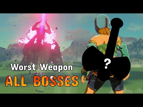 I used the WORST WEAPON to beat EVERY BOSS in Breath of the Wild