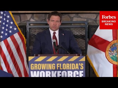 Gov. Ron DeSantis Holds Press Briefing To Promote Manufacturing Growth In Wakulla, Florida