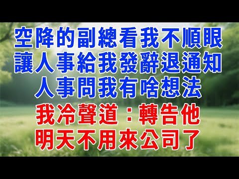 空降的副總看我不順眼，讓人事給我發辭退通知！人事問我有啥想法，我冷聲道：轉告他，明天不用來公司了！#為人處世 #生活經驗 #人生感悟 #故事分享 #打臉