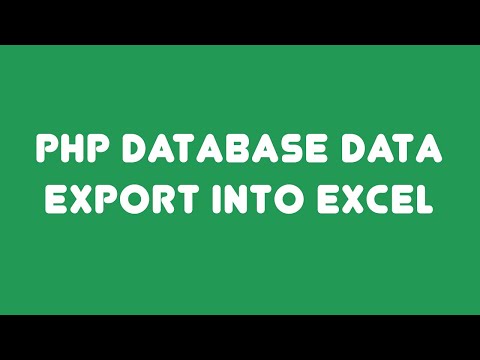 PHP database data export into excel