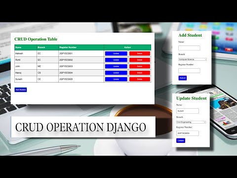 CRUD Operations Django Project | Python Web Development Framework | create, read, update and delete