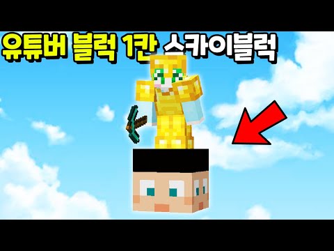 『유튜버 블럭 1칸 스카이블럭』 을 캐서 드래곤을 잡아보자ㅋㅋㅋㅋ [마인크래프트]