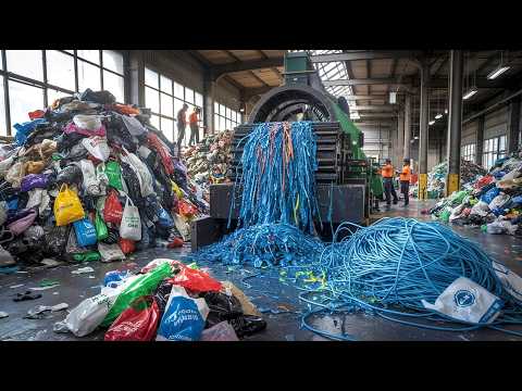 How Millions Discarded Garbage Bags Are Converted into New Plastic Ropes Through Recycling