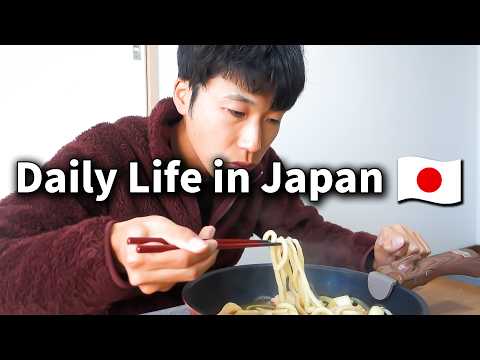 【Vlog】Daily life of Japanese men|Udon|Japanese salad chicken|Strength training|PokePke