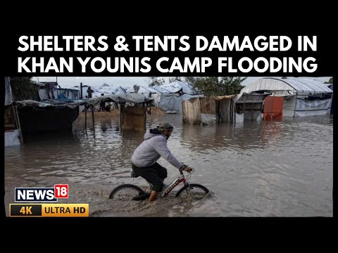 Flooding Engulfs Khan Younis Camp, Displaced Families Struggle for Shelter in Gaza | 4K | N18G