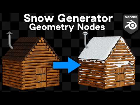 Snow Generator with Geometry Nodes 🌨️ (Blender Tutorial)