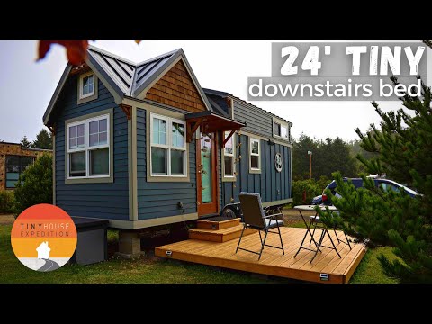Semi-Retired Woman's 24' Craftsman Tiny Home n Coastal Tiny Community