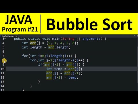 Java Program #21 - Sort Numbers using Bubble Sort in Java