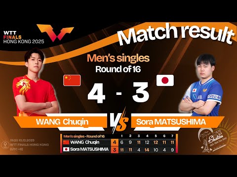 2025 - WTT Finals - MS - R16 - WANG Chuqin & Sora MATSUSHIMA | 10.12.2025
