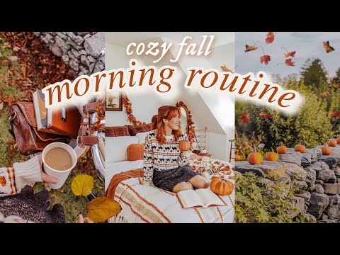 FALL MORNING ROUTINE ππ― a cozy morning in autumn *apple cider pancakes, crisp leaves & pumpkin chai*