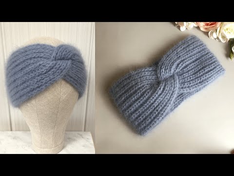 МЕГА ПРОСТАЯ ПОВЯЗКА НА ГОЛОВУ ЗА 2 ЧАСА ! РАСХОД МЕНЬШЕ МОТКА ! KNITTED HAT