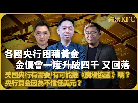 經濟KFC｜央行為何要買黃金？各國囤積黃金，致金價曾一度升破四千後回落｜對美元霸權失去信心？｜廣場協議有需要有可能嗎？ (羅家聰博士、CalvinChoy、馮智政)