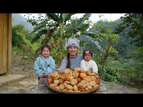 How to make giant sticky rice cakes to sell at the market -picking up my little daughter from school