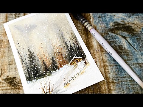 Easy Watercolor Snowscapes: Paint a Beautiful Winter Postcard