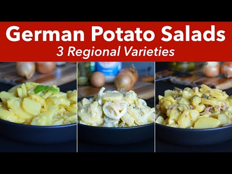 3 Traditional German Potato Salads -  German Potato Salad with mayo and without mayo