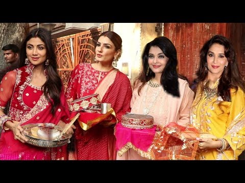 Raveena Tandon, Shilpa Shetty and others Celebrate Karwa Chauth With Them Hubby | Neelam, Divya