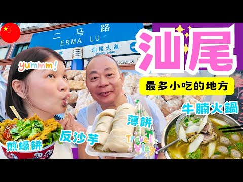 【汕尾自由行】汕尾「二馬路美食街夜市」｜巴黎半島酒店｜汕尾煎蠔餅｜小米｜在地人推薦牛腩火鍋｜薄餅｜反沙芋頭｜汕尾名產｜ 汕尾自由行｜油柑汁｜炸魚丸｜Shanwei City Travel Vlog