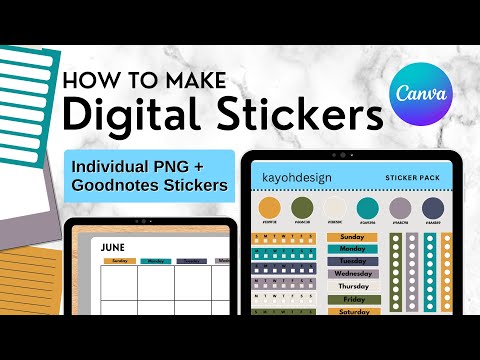How To Make Digital Stickers in Canva | Pre-Cropped for Goodnotes & Individual PNG || kayohdesign