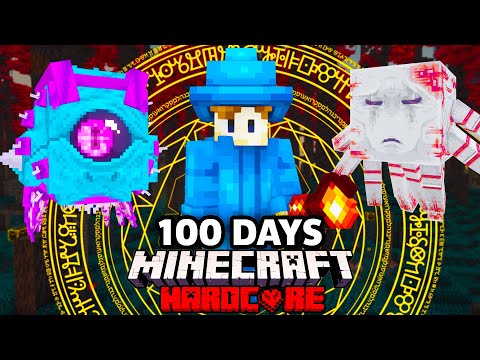 I Survived 100 Days as a WIZARD in Minecraft Hardcore!