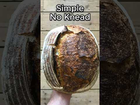 Simple Homemade Bread No Knead Only 4 Ingredients@TheFoodShop45